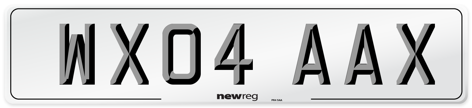 WX04 AAX Number Plate from New Reg